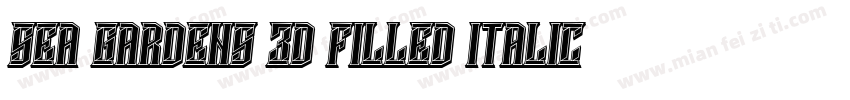 Sea Gardens 3D Filled Italic 语言英文字体转换